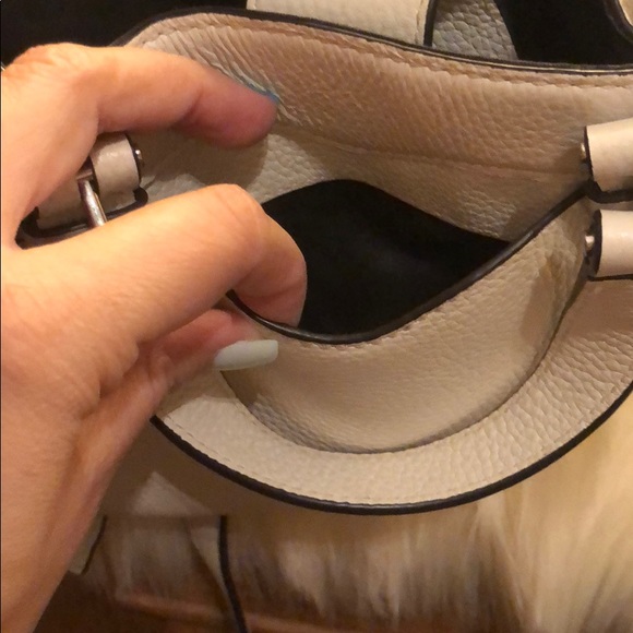 Rebecca Minkoff White Purse Studs Black Piping - Picture 7 of 7